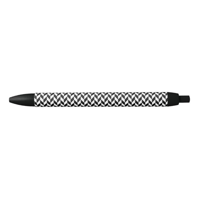 Caneta Preta Chunky Herringbone Black and White (Frente)