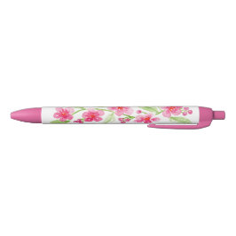 Caneta Preta Chuva de Bebê Nupcial de Flores de Cerejeira em Aq