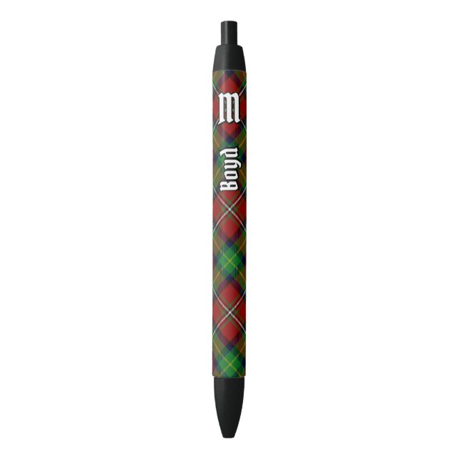 Caneta Preta Clan Boyd Tartan (Frente Vertical)