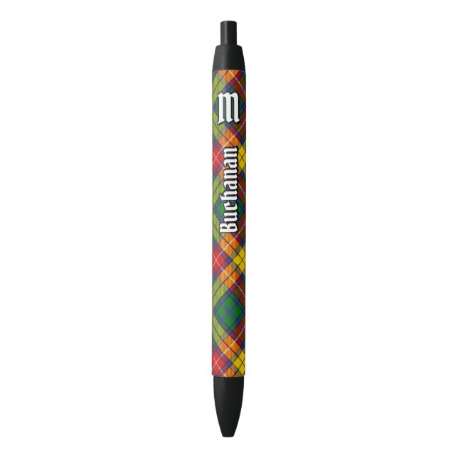 Caneta Preta Clan Buchanan Tartan (Frente Vertical)