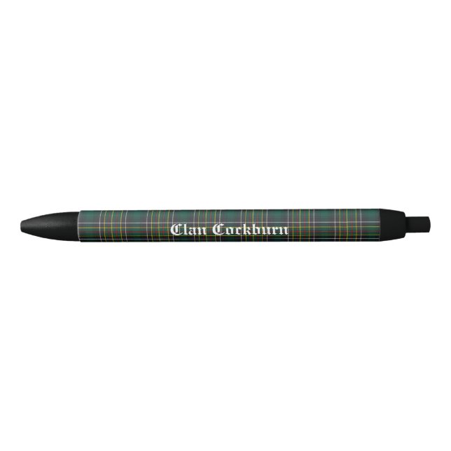 Caneta Preta Clan Cockburn Tartan Xadrez (Frente)