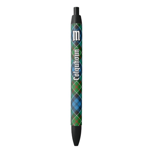 Caneta Preta Clan Colquhoun Tartan (Frente Vertical)