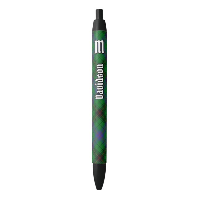 Caneta Preta Clan Davidson Tartan (Frente Vertical)