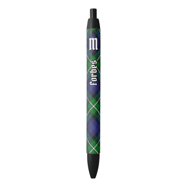 Caneta Preta Clan Forbes Tartan (Frente Vertical)