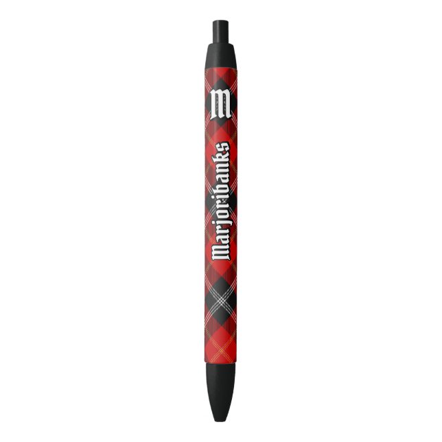 Caneta Preta Clan Marjoribanks Tartan (Frente Vertical)