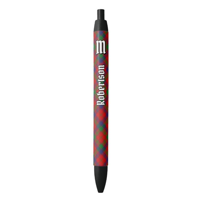 Caneta Preta Clan Robertson Tartan (Frente Vertical)