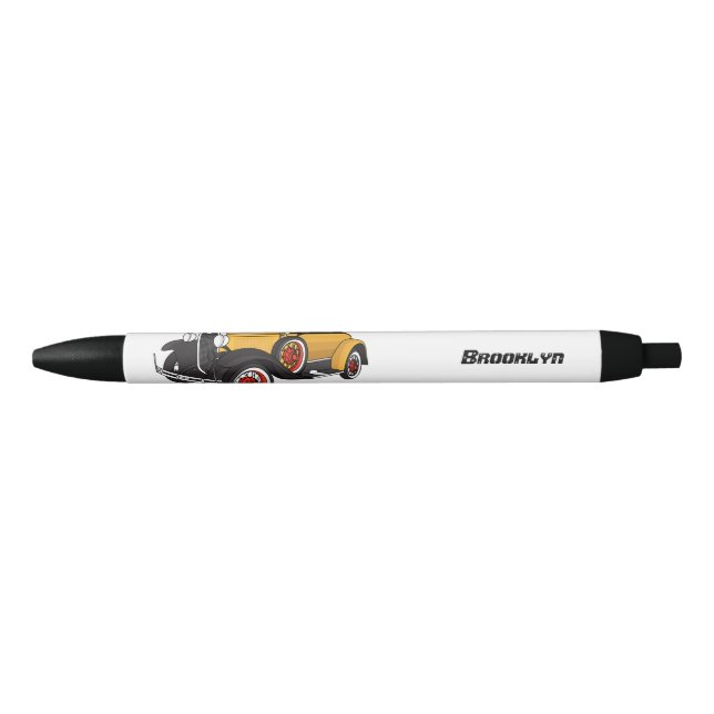 Caneta Preta Classic yellow car 1931 (Frente)