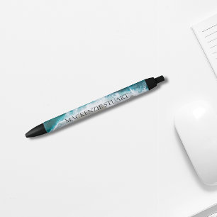 Caneta Preta Classy Na moda Professional Beach Watercolor Name