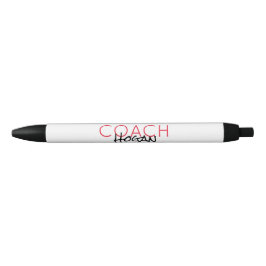 Caneta Preta COACH NAME texto personalizado vermelho preto Spor