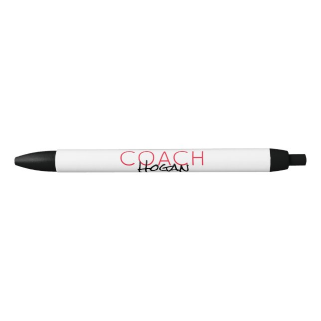 Caneta Preta COACH NAME texto personalizado vermelho preto Spor (Frente)