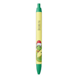 Caneta Preta Cobra verde-giro com desenho animado de chapéu de