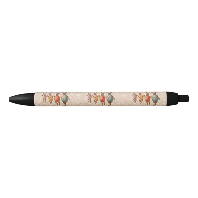 Caneta Preta Coelho da Páscoa Ovos Dançantes (Frente)