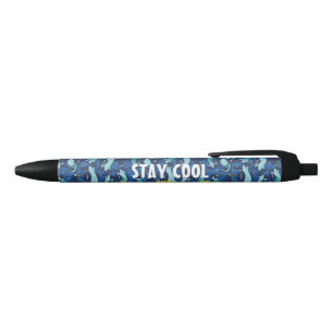 Caneta Preta Colônia de Pinguins Azul de Marinho Hip Personali