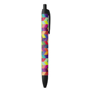 Caneta Preta Colorido Design de Padrão Geométrico – Moderno e E