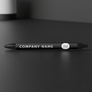 Caneta Preta com Logotipo Personalizado da Empresa