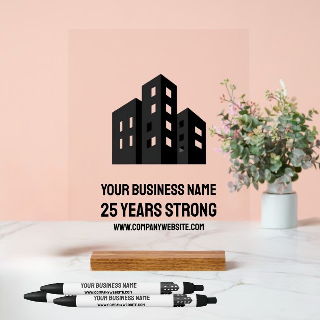 Caneta Preta Company Business Logo Celebrating # Years Custom (Criador carregado)