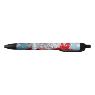 Caneta Preta Composição Flor de Inverno