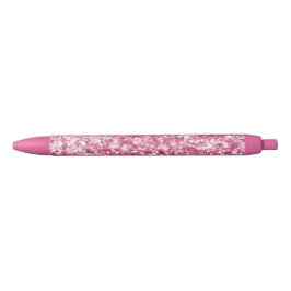 Caneta Preta Confetti Glitter Rosa Girassol