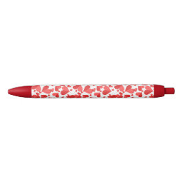 Caneta Preta Confetti Hearts Red