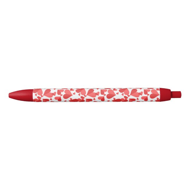 Caneta Preta Confetti Hearts Red (Frente)