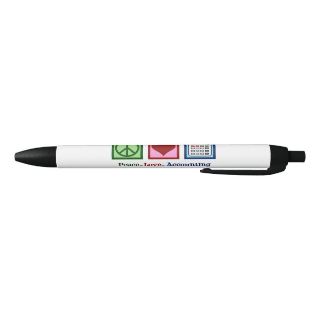 Caneta Preta Contabilidade Amor Paz Personalizado (Parte Inferior)