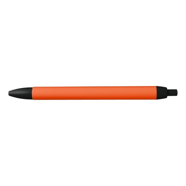 Caneta Preta Cor Sólida Laranja Vermelho Simples (Frente)