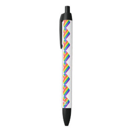 Caneta Preta Coração Arco-íris Orgulho