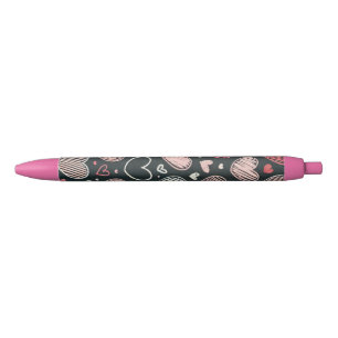 Caneta Preta Corações de giz de São Valentão fofos