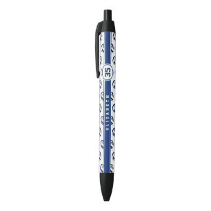 Caneta Preta cores da equipe azul cinza nome do jogador de vôle