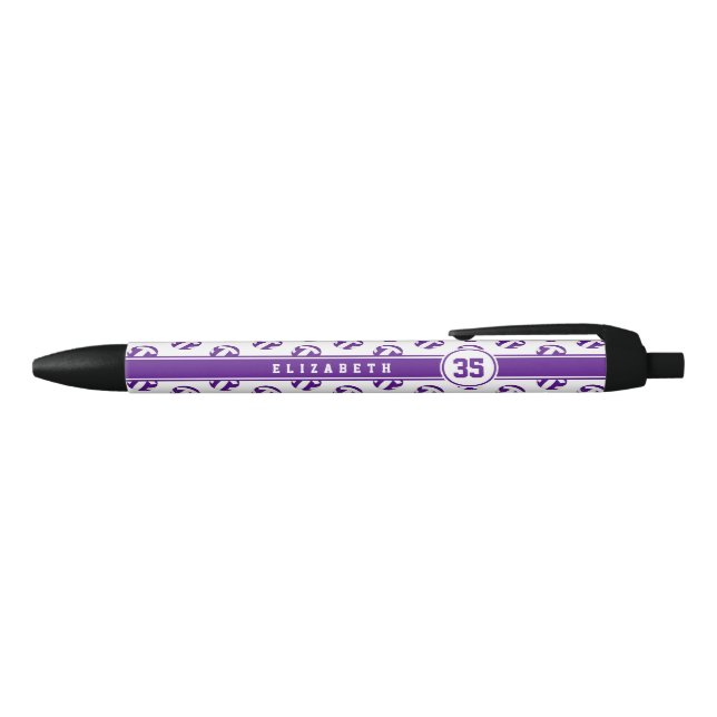 Caneta Preta cores da equipe de vôlei roxo meninas meninos nome (parte de cima)