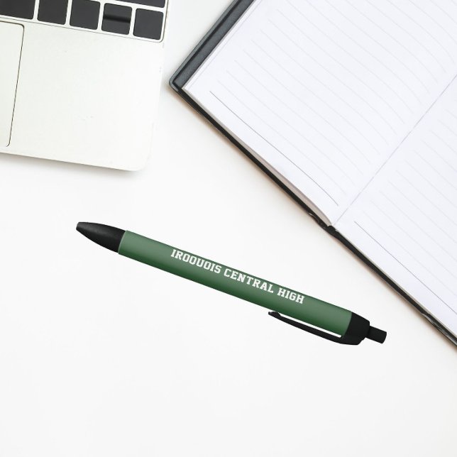 Caneta Preta Cores e Nome da Escola em Verde e Branco (In Situ)
