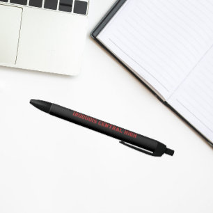 Caneta Preta Cores e Nome da Escola Preto e Vermelho