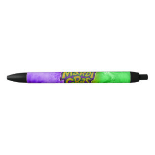 Caneta Preta Coroa tema Mardi Gras festivo SlipperyJoe's reinf