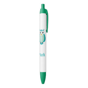 Caneta Preta Coruja bonito do Aqua com nome