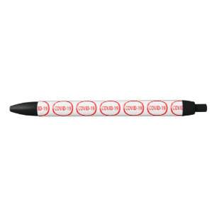Caneta Preta Covid 19 Carimbo de Tinta Vermelha