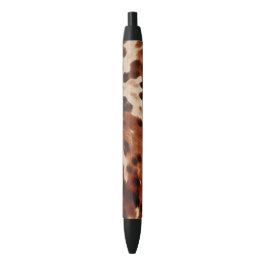 Caneta Preta Cowhide Preto-Castanho Ocidental