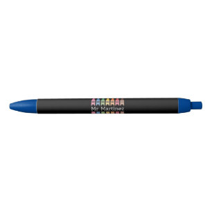 Caneta Preta Crayon Personalizado Nome do Professor Fofo Volta 