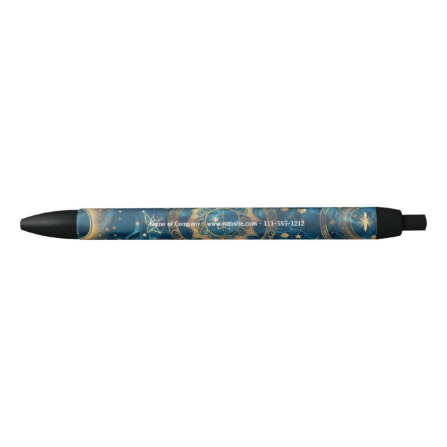 Caneta Preta Crie Seu Próprio Celestial Místico Azul e Dourado (Frente)