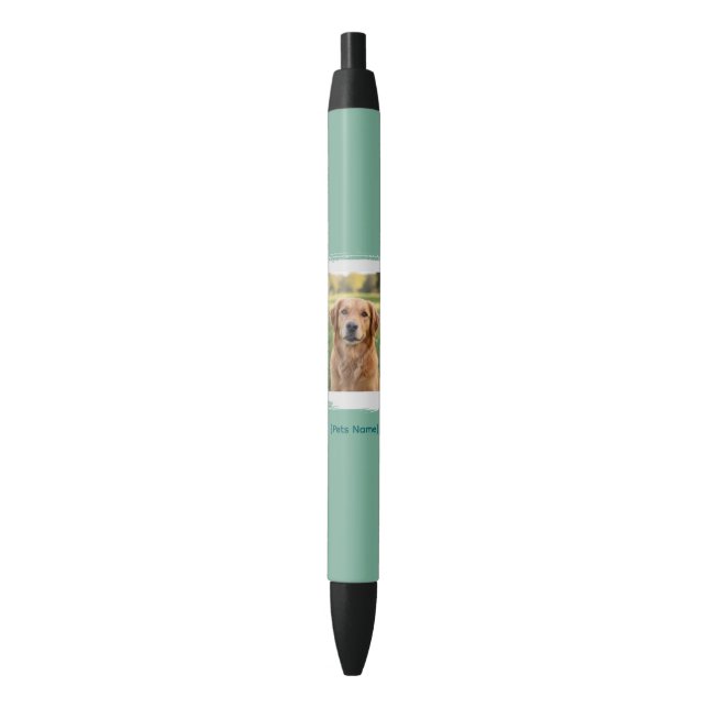Caneta Preta Custom Pet Photo & Name Ink Pen | Office Supplies (Frente Vertical)