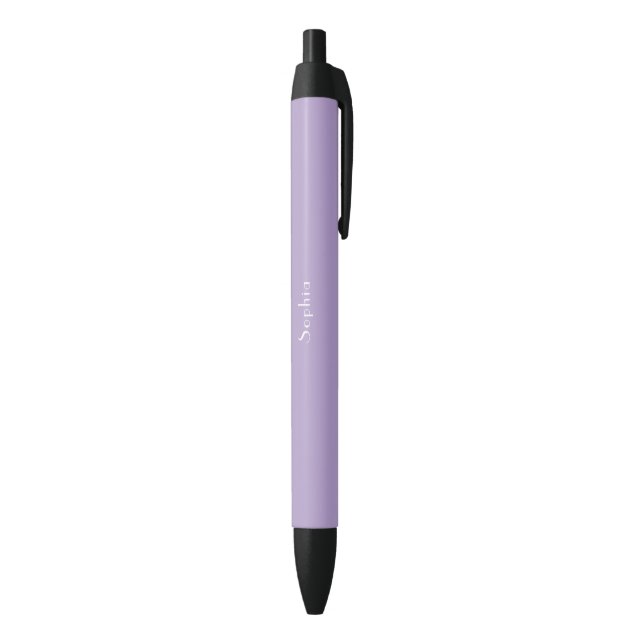 Caneta Preta Custom Stylish Pale Purple Pen with Your Name (parte de inferior (Vertical))