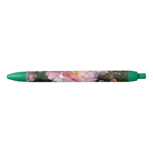 Caneta Preta Daisy em rosa