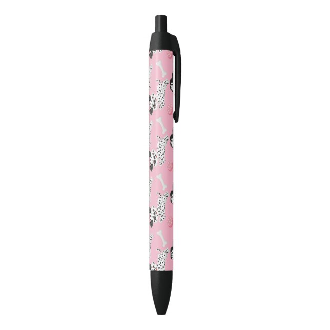 Caneta Preta Dalmatians Puppies Black Spots Pink Toy Ball White (parte de inferior (Vertical))