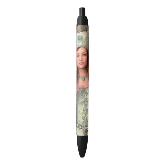 Caneta Preta Dama Medieval  (Frente Vertical)