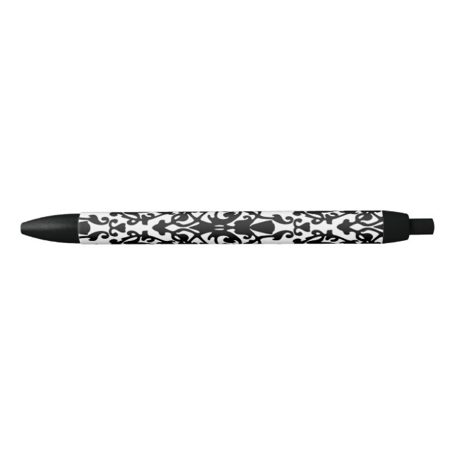 Caneta Preta Damasco decorativo (Frente)