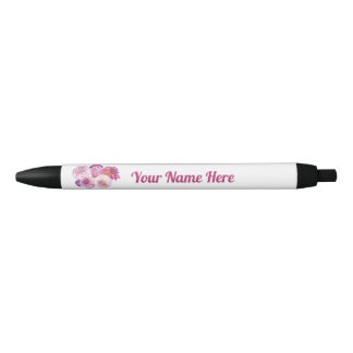 Caneta Preta Dazzling Dahlias Personalized 