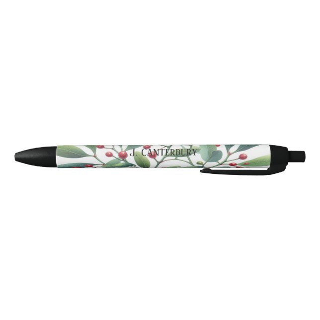 Caneta Preta Decoração de Festas Personalizada com Visco (Parte Inferior)