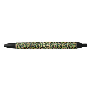 Caneta Preta Desenho da Série Safari Esmeralda e Ouro 8