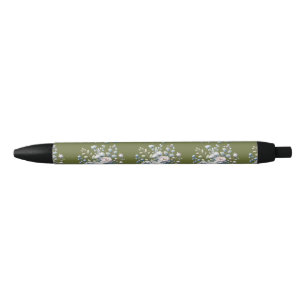 Caneta Preta Desenho de flor personalizado