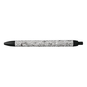 Caneta Preta Desenho de Rostos de Desenho Animado Engraçados Es