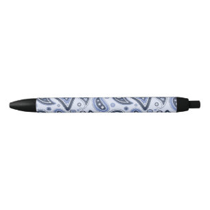 Caneta Preta Desenho Intrincado de Estampa Floral Paisley